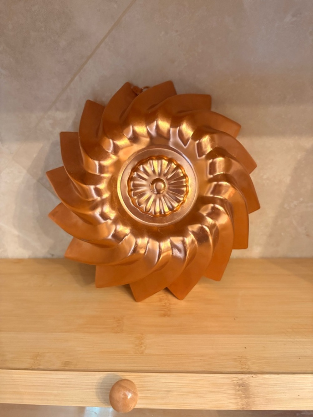 Copper-Tone Decorative Jello Mold